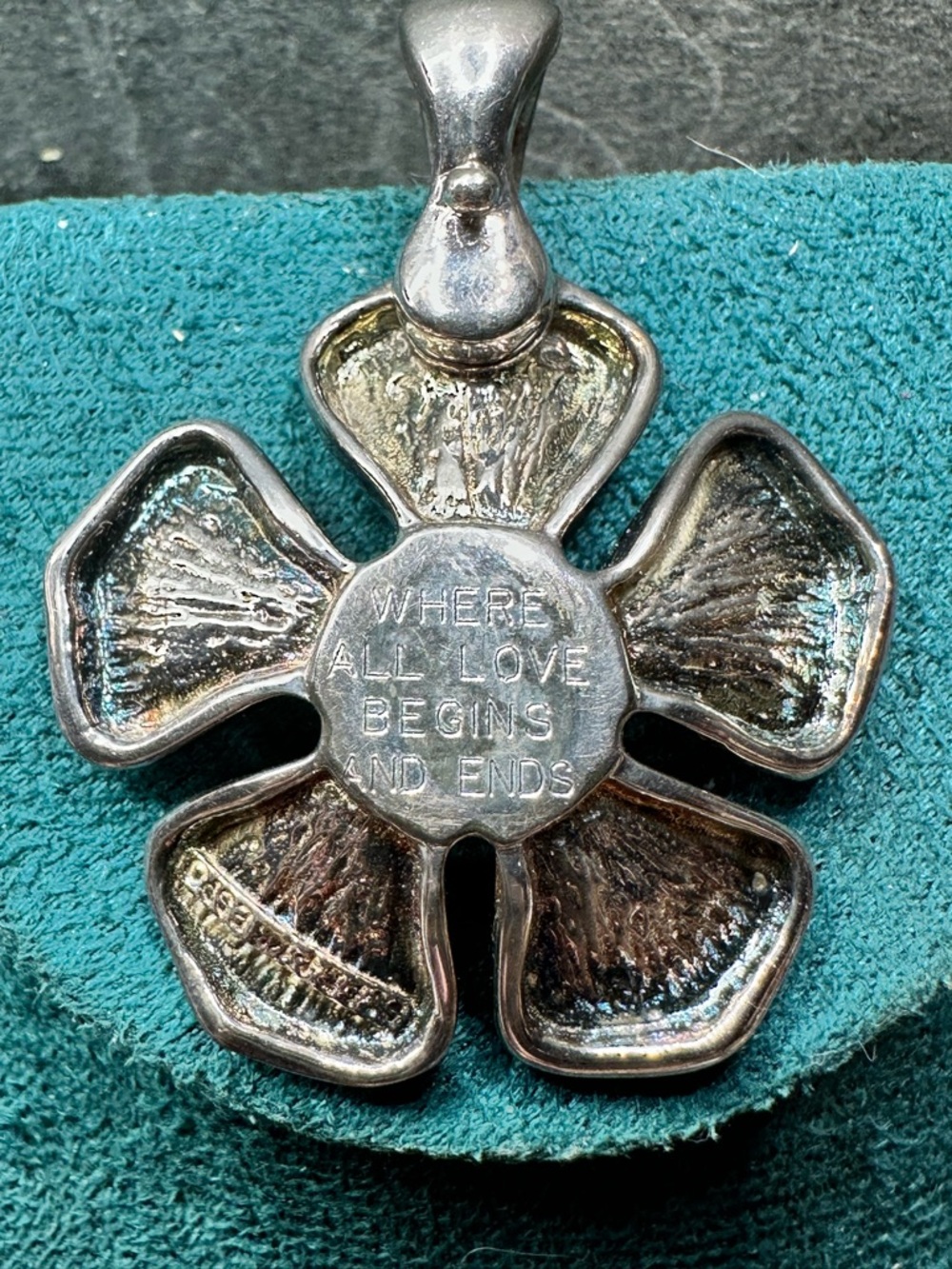 Joseph Esposito 14k Gold & Sterling Silver Flower Pendant Enhancer - Picture 6 of 8